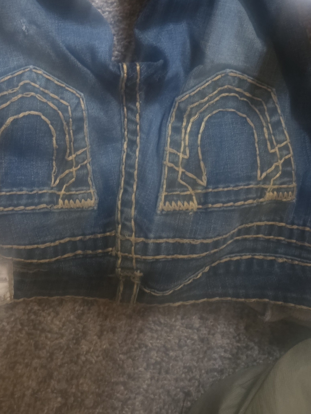 True Religion Women's Blue Flare Jeans with Contrast Stitching